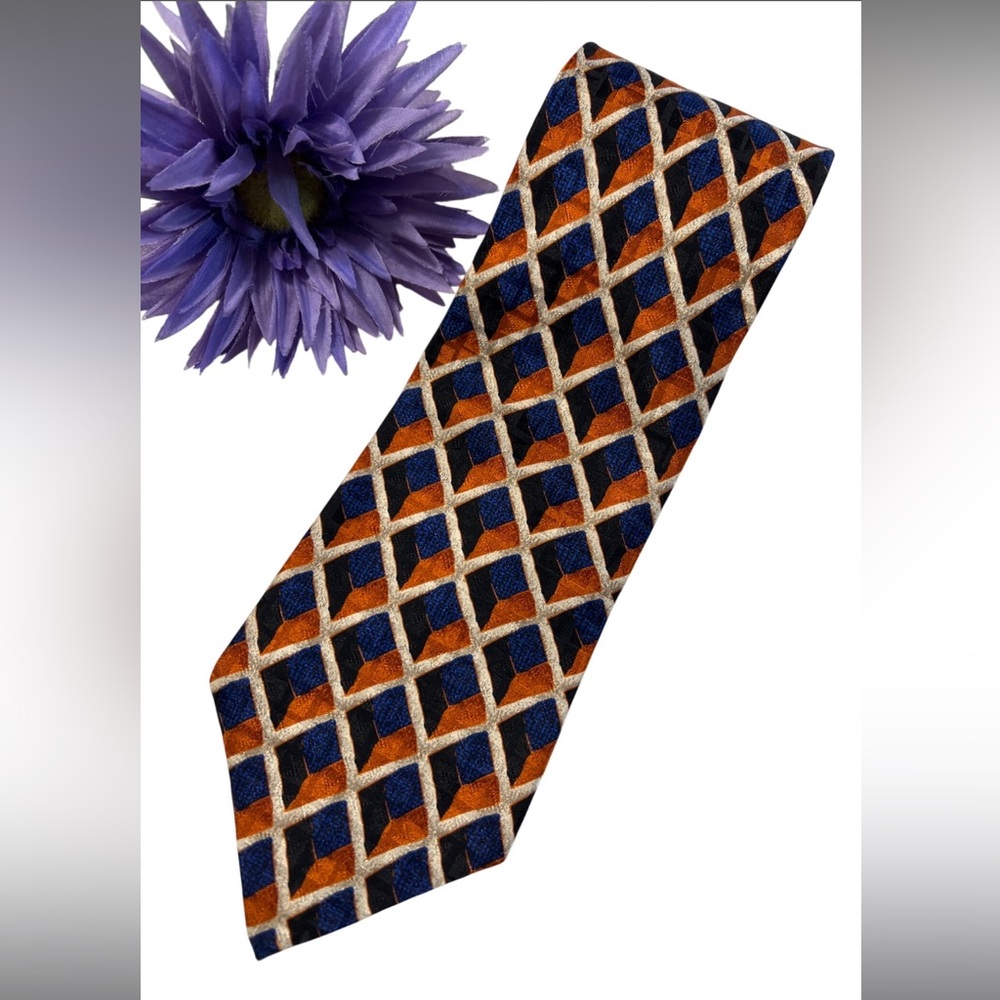 Hand-Crafted For Nordstrom By J.Z. Richards All Silk Geometric Tie Orange/Blue/B